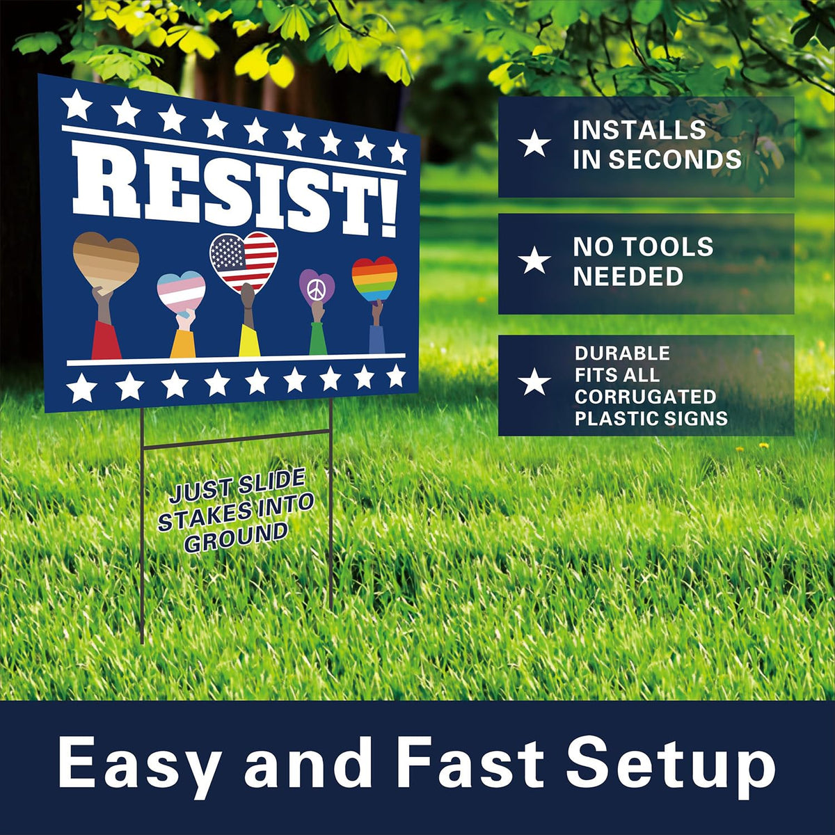 Lnyelxa Resist 18x12 inch yard sign boosts street visibility