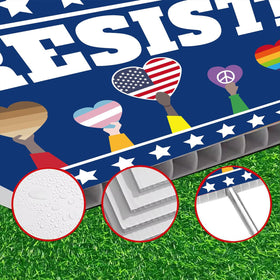 Lnyelxa Resist sign displayed at protests sparks conversations and engagement