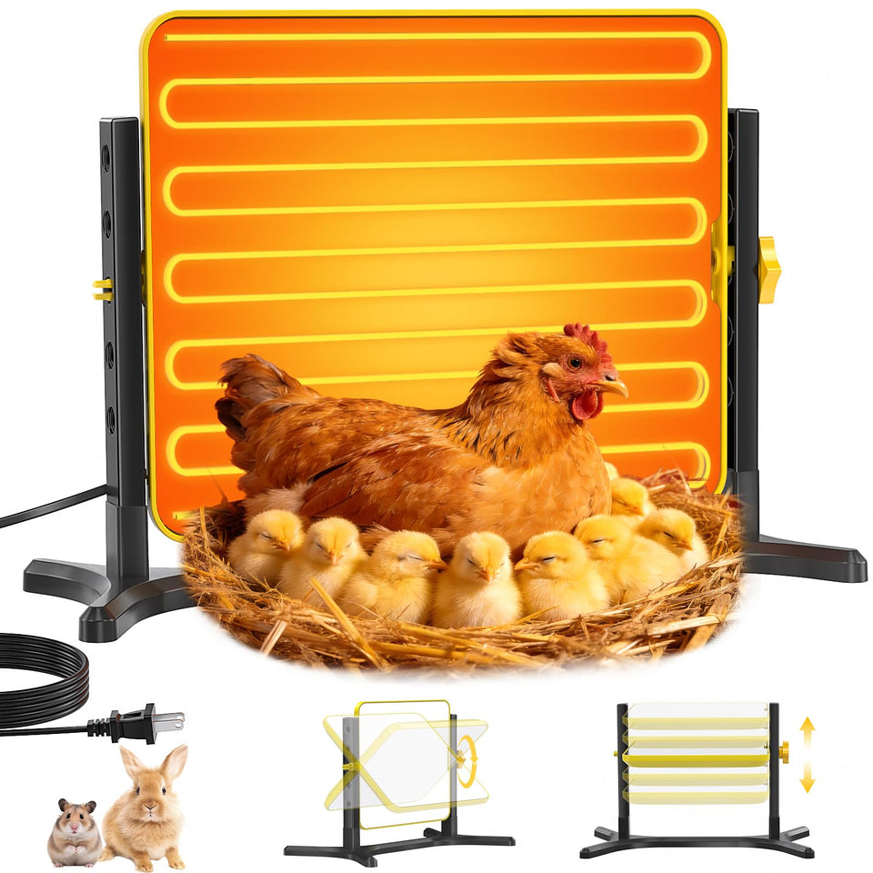 Lobeline Brooder Plate shown at 360° angle delivering precise warmth for chicks
