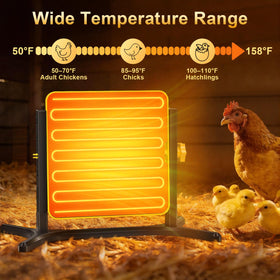 Lobeline Brooder Plate heat range 50–158°F supports various chick stages