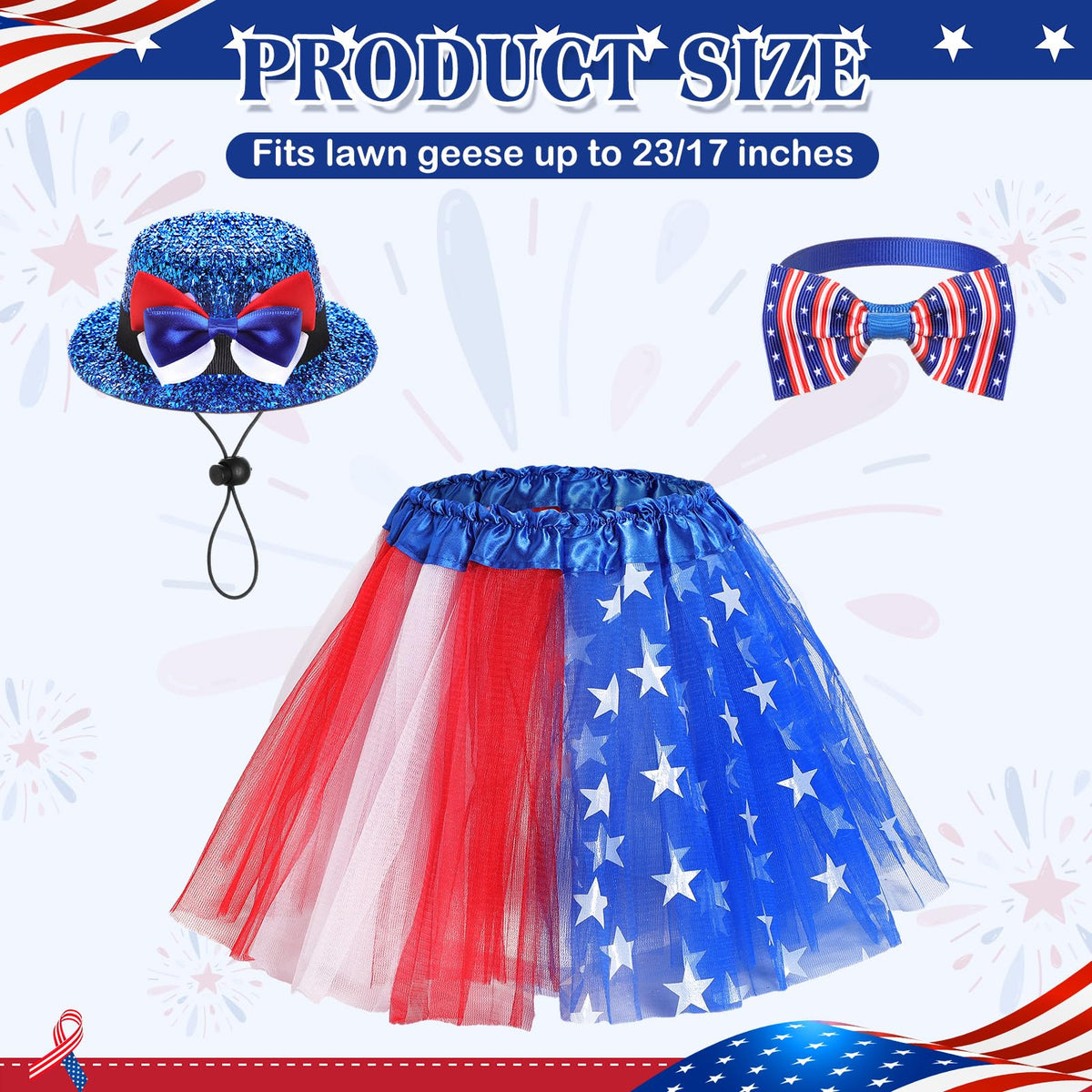 Locmeo patriotic bow tie complements the outfit with quick, easy wear.