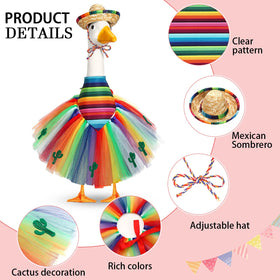 Locmeo Mexican goose tutu skirt brings color to lawn statues