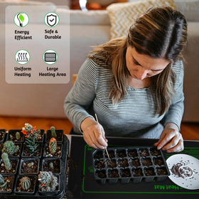 LOCONHA heat mat fits standard plastic growing trays for seed starting.