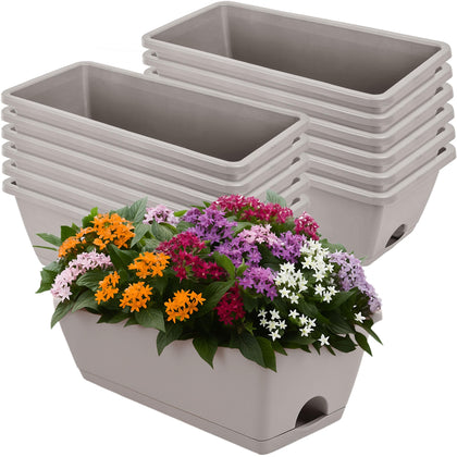 LOCONHA Window Box Planter front view in French Grey for indoor or balcony decor.