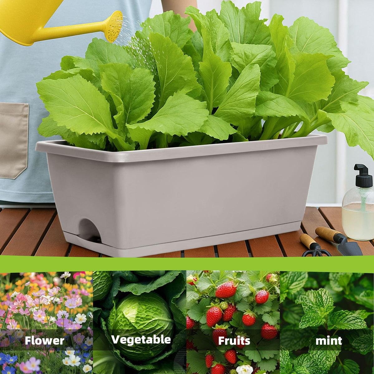 LOCONHA Window Box Planter side view showing sturdy lightweight plastic.