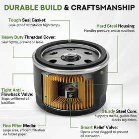 LOCOPOW AM125424 oil filter for Kawasaki engines helps maintain performance and clean oil.