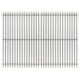 LOCVCDA 17.5 inch stainless steel grill grates on a grill for even heat searing