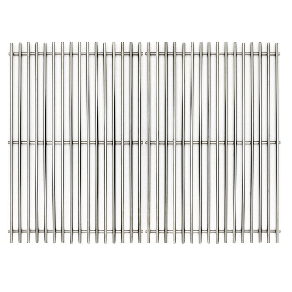 LOCVCDA 17.5 inch stainless steel grill grates on a grill for even heat searing