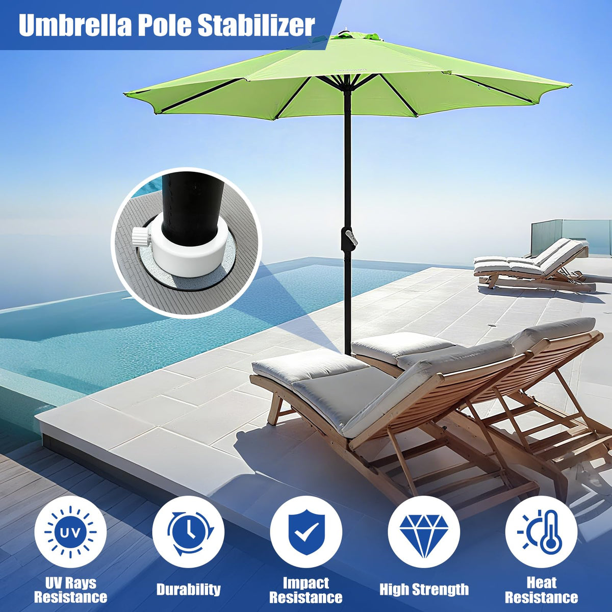 lodfGL 2-pack stabilizers included for versatile deck setups