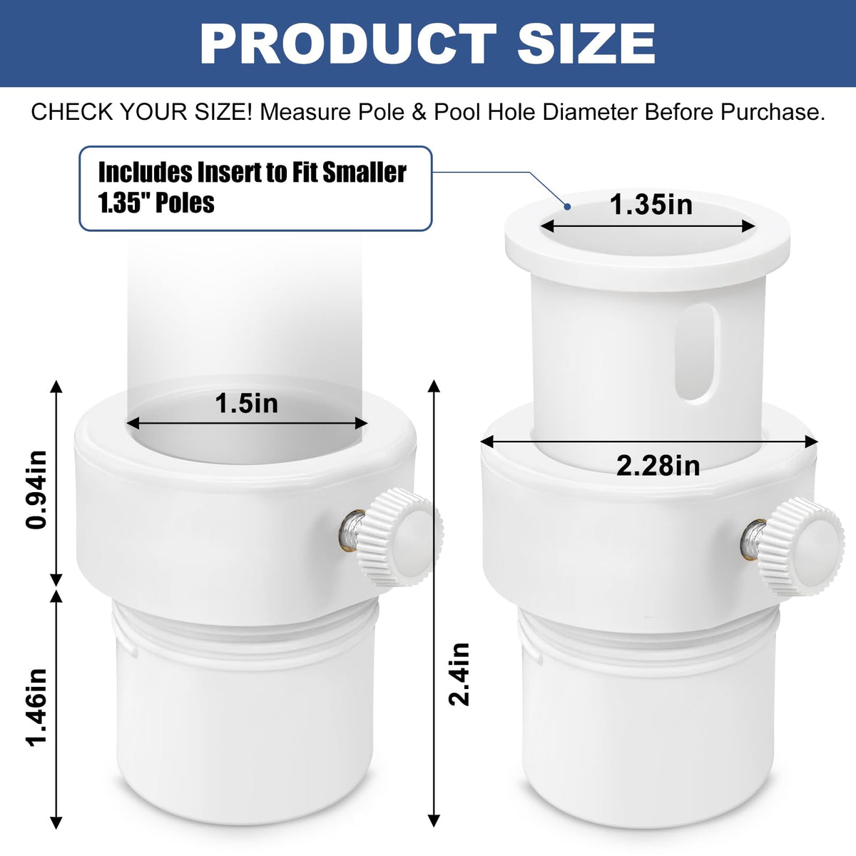 lodfGL stabilizer for 1.35-inch poles compatible with Waterways sleeves