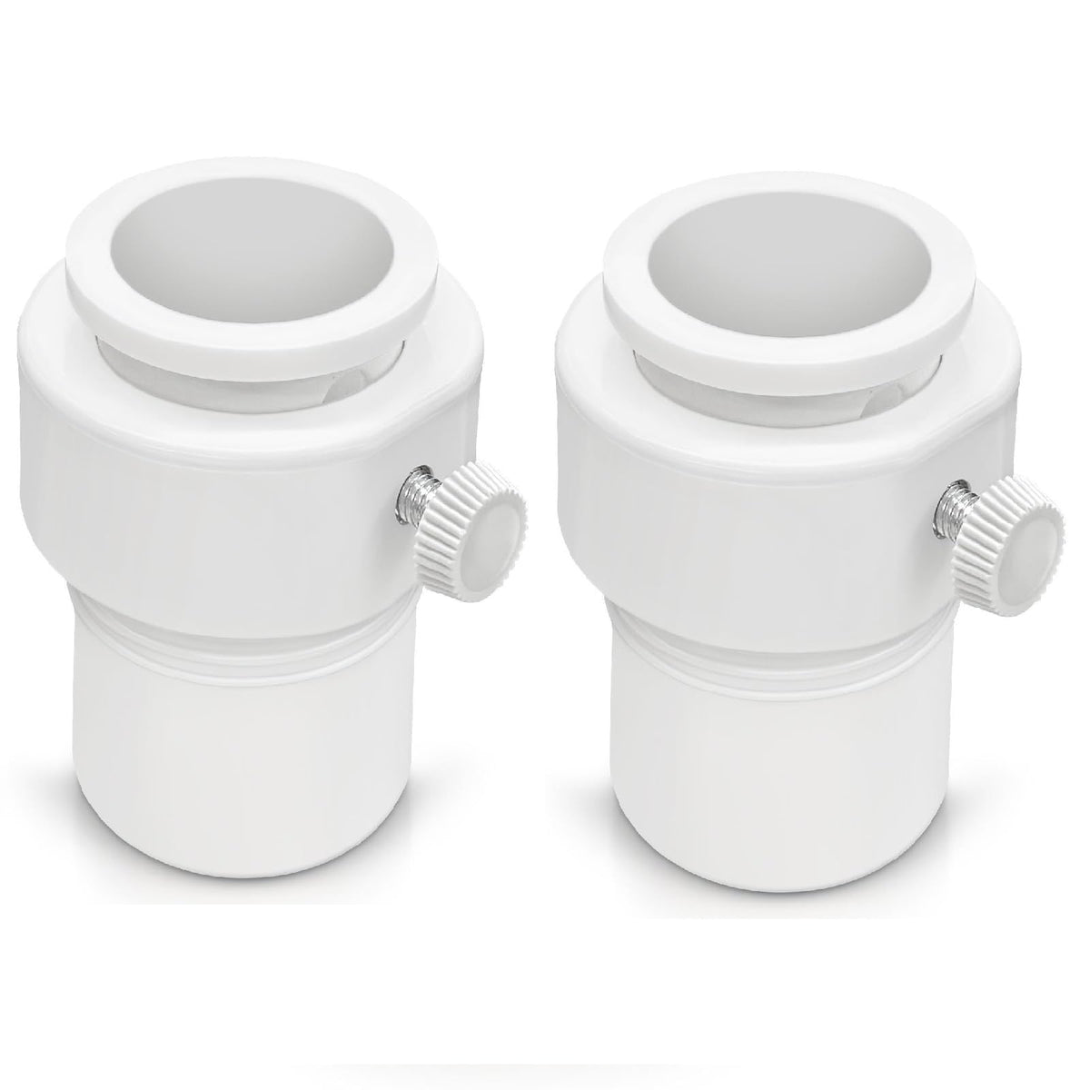 lodfGL pool umbrella stabilizer 2-pack fits 1.5-inch and 1.35-inch poles, reduces movement.