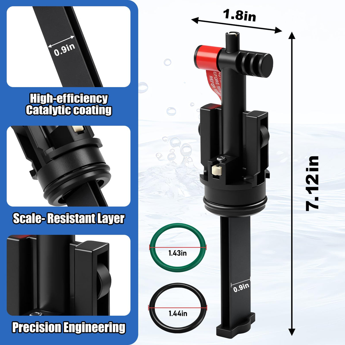 lodfGL salt system cartridge with O-rings ensures secure fit