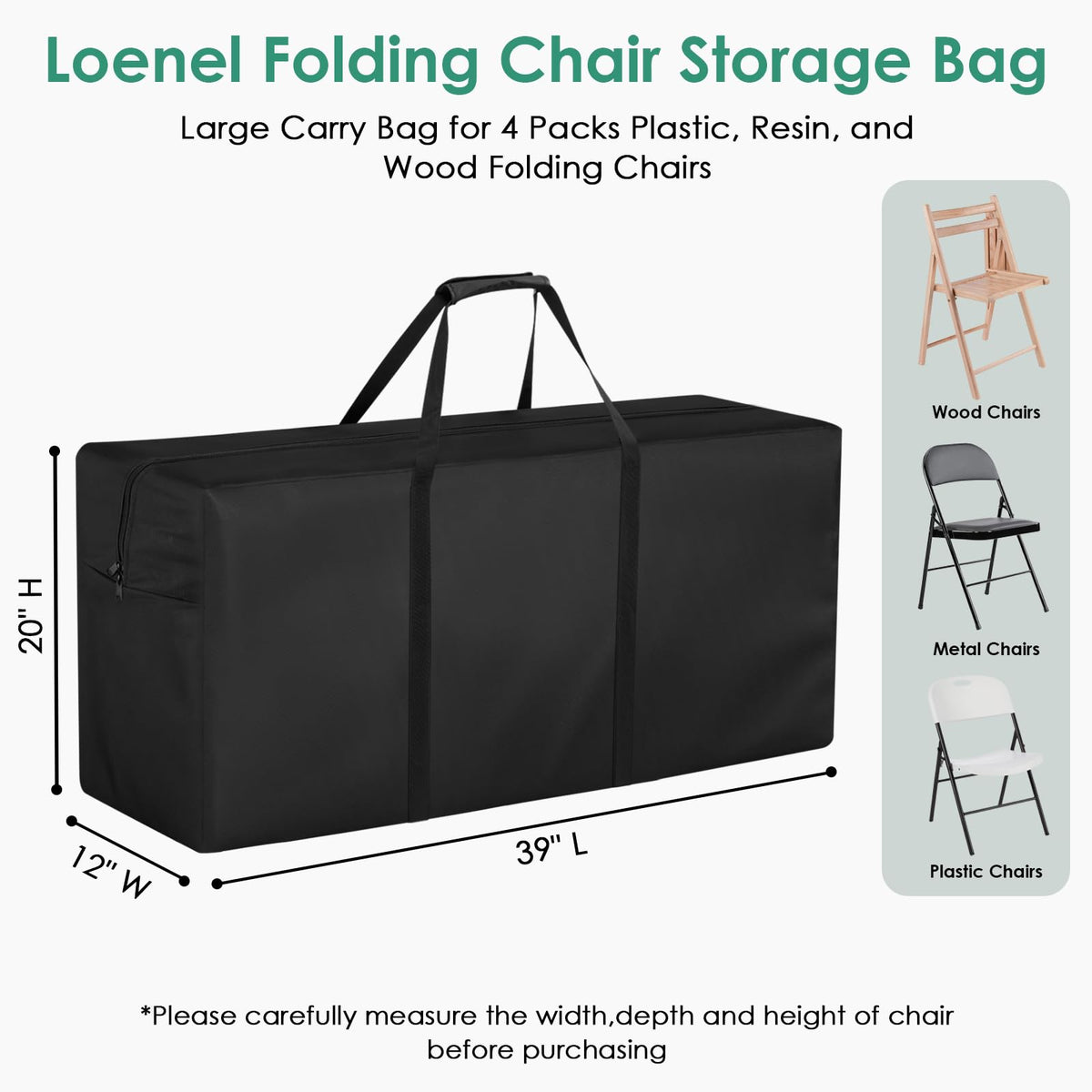 Loenel storage bag with shoulder straps for comfortable carry