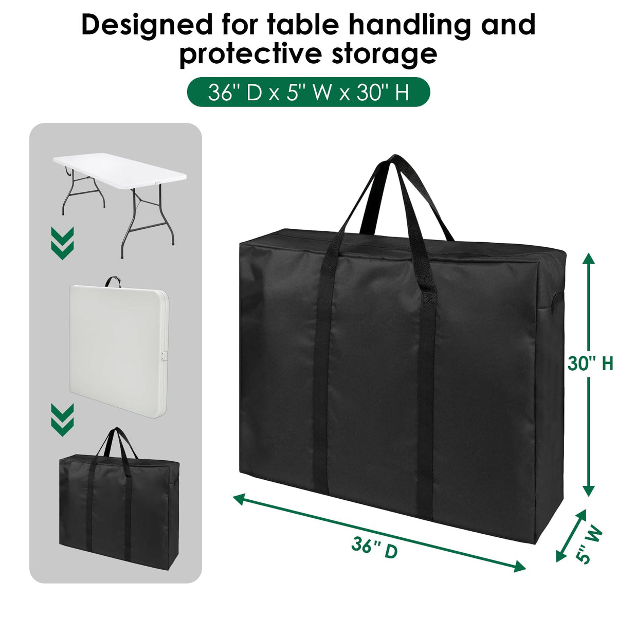 Loenel bag with waterproof inner lining to keep table dry outdoors