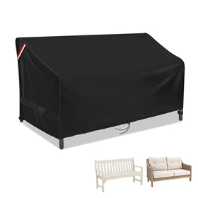 Loenel outdoor loveseat cover in front view showing full coverage and fit
