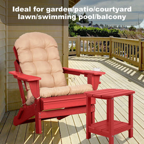 LOENIY Adirondack table lower storage for outdoor essentials.