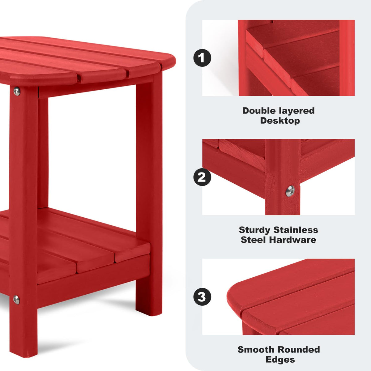 LOENIY HDPE material frame resists fading and weather exposure.