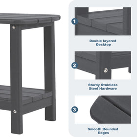 LOENIY two-tier storage shelf on the patio side table for essentials