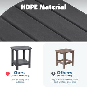 LOENIY weather-resistant end table with smooth edges for porch use
