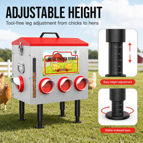 LOESLY 50lbs feeder includes visual feed level indicator for monitoring supply