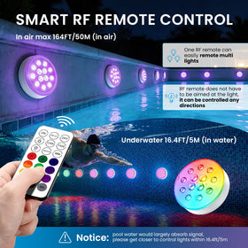 LOFTEK RGB pool light offering 16 colors for indoor and outdoor mood lighting.