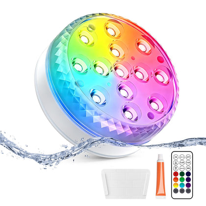 LOFTEK submersible light with 13 LEDs brightening pools and ponds