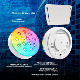 LOFTEK underwater light with RF remote range for large spaces.