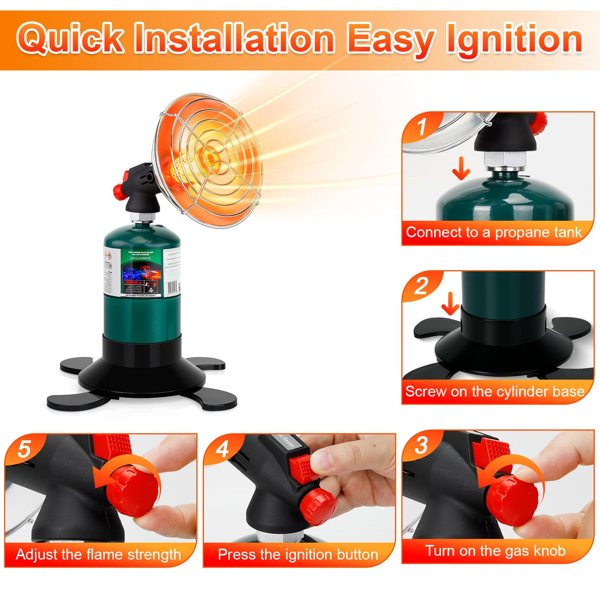 LOFUKI adjustable heat control knob lets you fine-tune comfort.