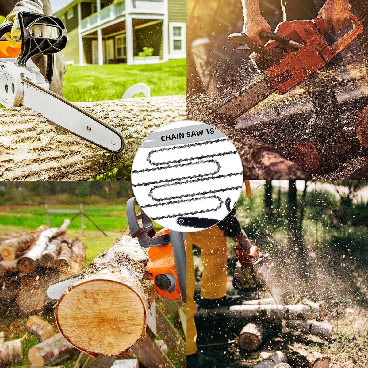 Loggers Art Gens 18in chain kit supports heavy-duty forestry tasks.