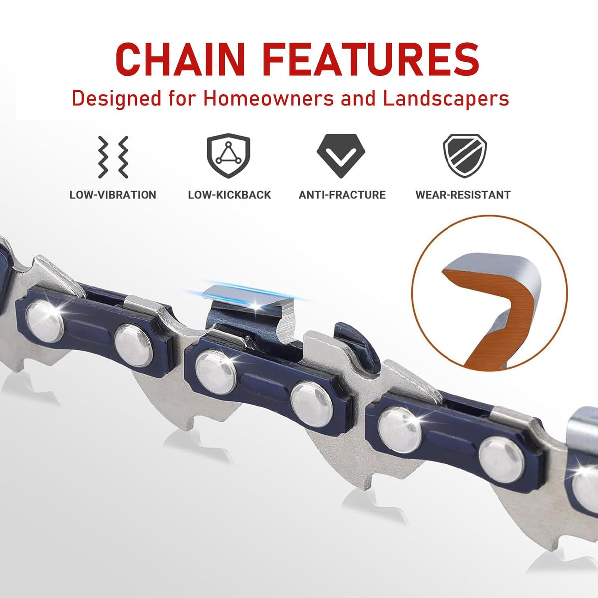 Loggers Art Gens chain with reinforced durability for heavy-duty cutting tasks.