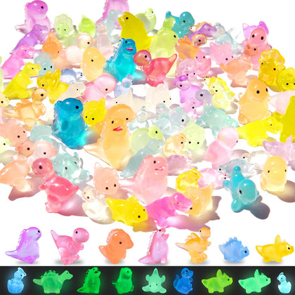 LOIKMIUP luminous dinosaur mini figure glows in the dark, perfect for garden or dollhouse scenes