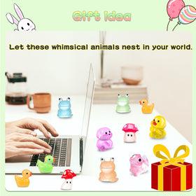 LOIKMIUP dog and duck duo figurine creates playful scenes in small displays