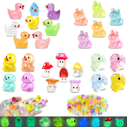 LOIKMIUP glow duck figurine brightens your mini garden at night