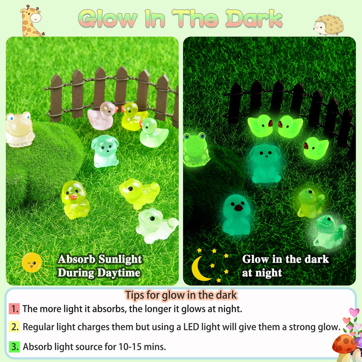 LOIKMIUP glow mushroom figurine accents shelves with soft luminescent charm