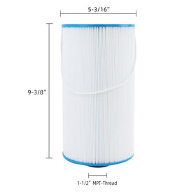 LOIOLFIL spa filter illustrating 9-1/2 inch length for precise spa fit