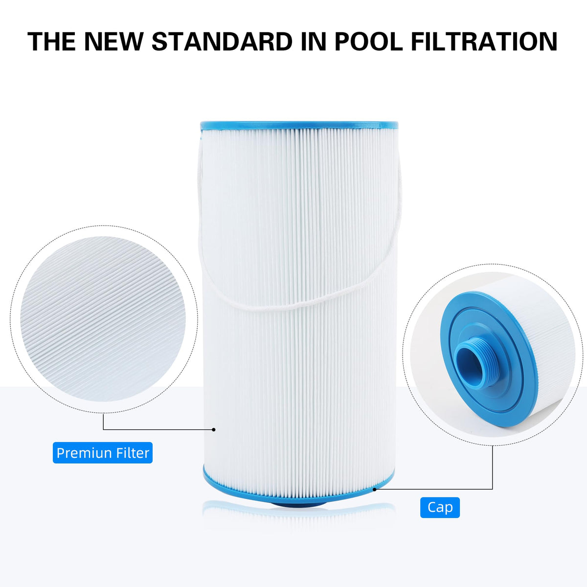LOIOLFIL spa filter featuring trilobal fabric for debris capture