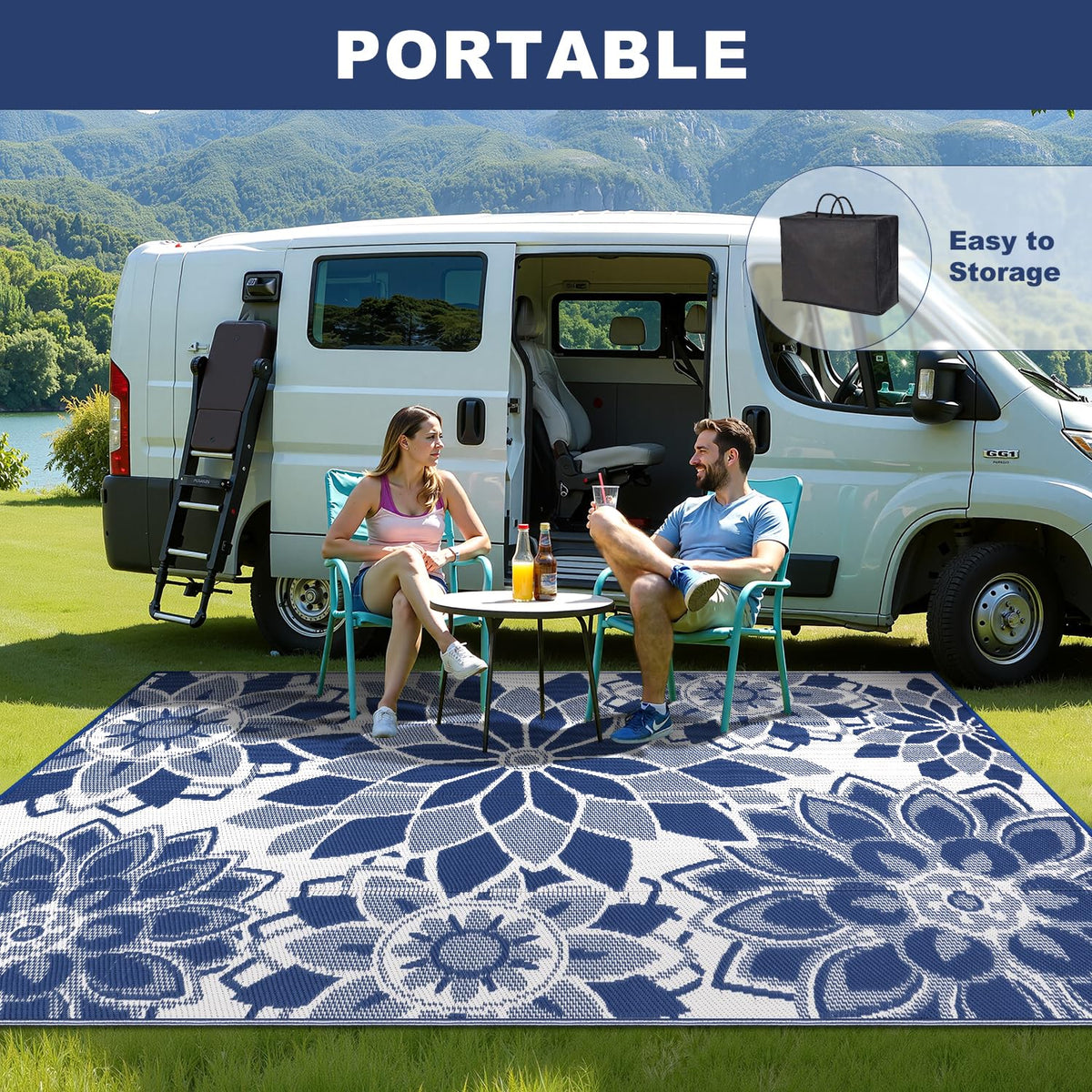 LOKHOM four-corner pegs secure rug on windy days