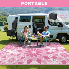 LOKHOM rug placed on patio/deck to enhance outdoor living space