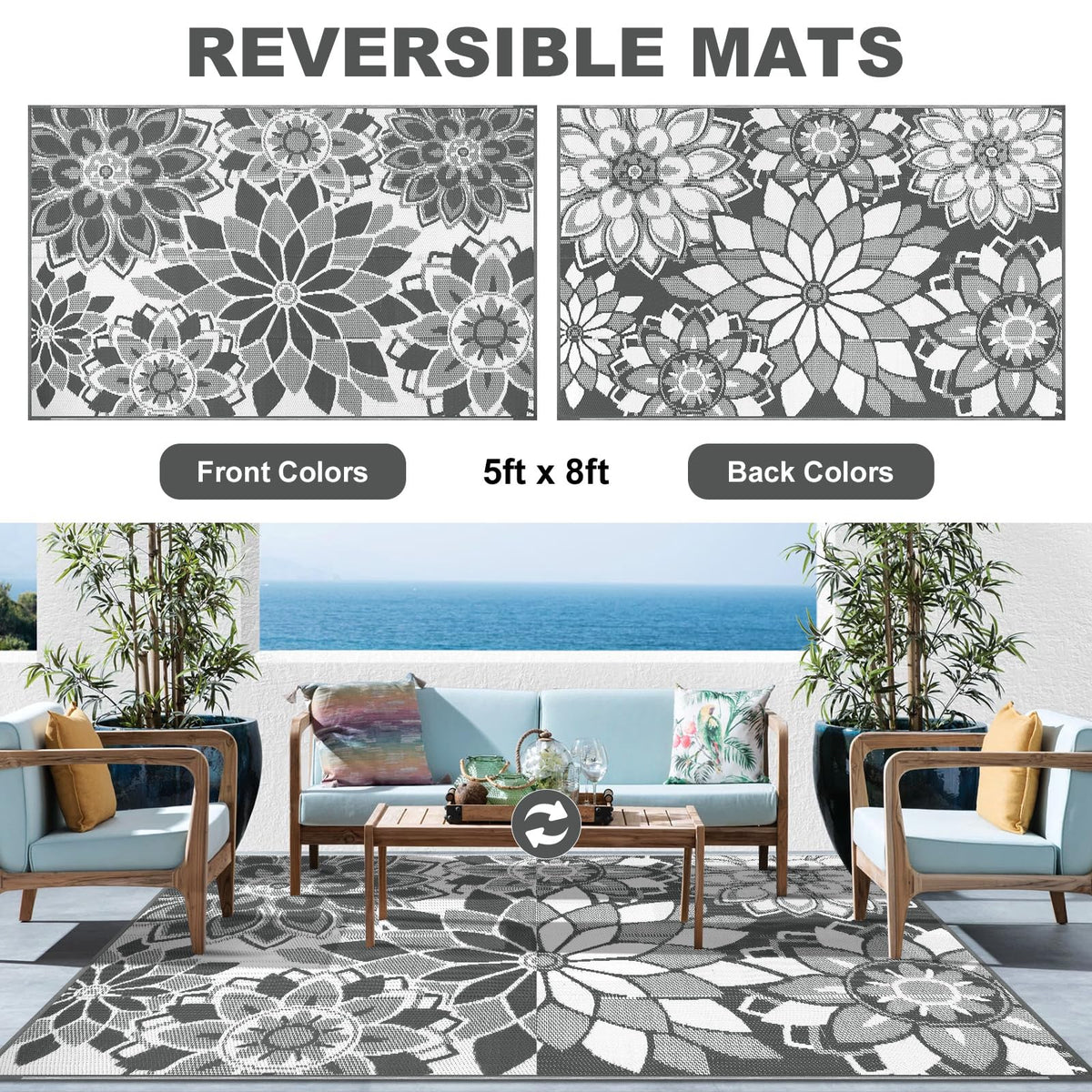 LOKHOM rug with waterproof fabric for easy cleaning after spills.