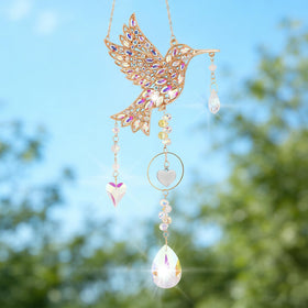 LOKOZ hummingbird crystal sun catcher indoor — versatile pendant for windows or walls