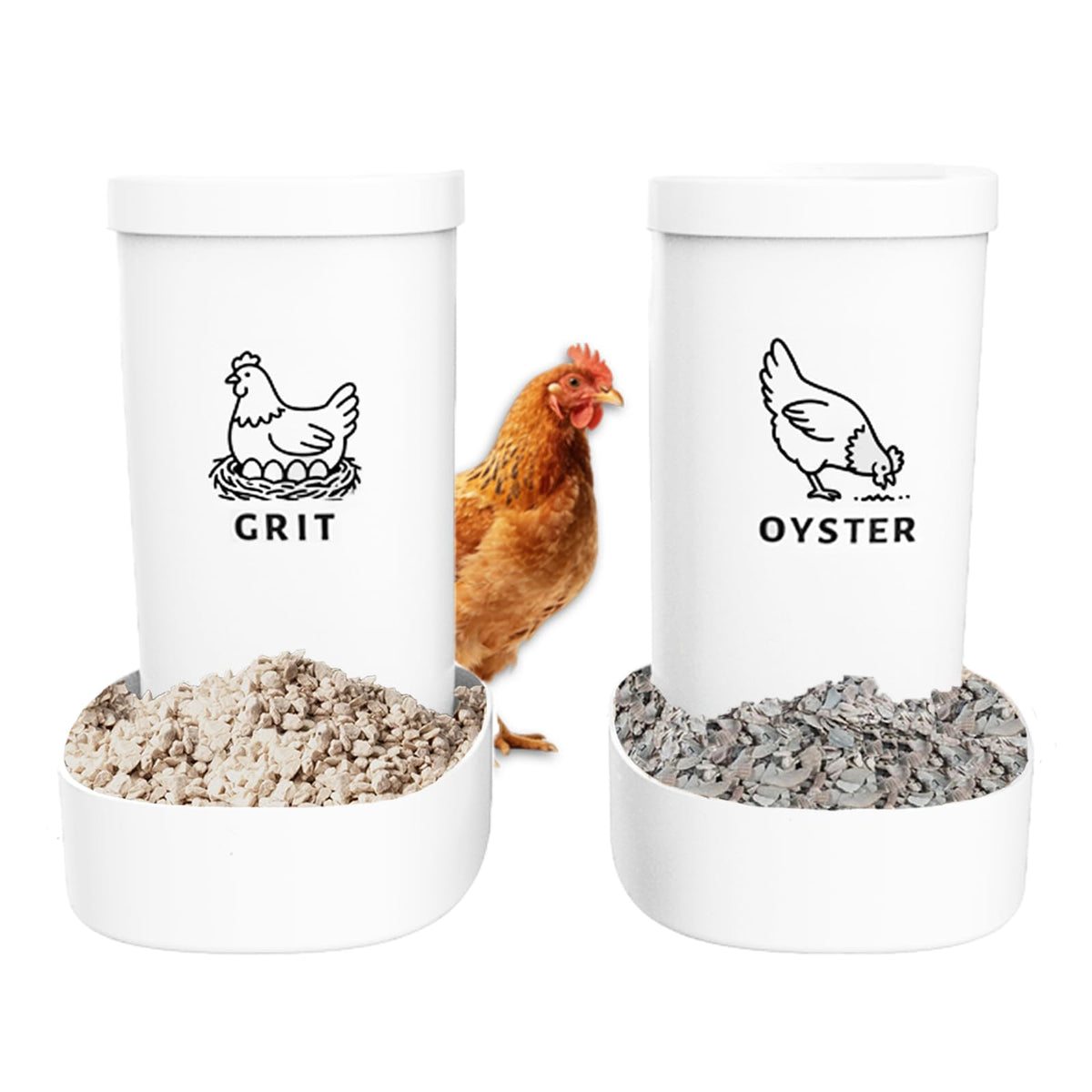 LOLEDE chicken oyster shell feeder with 1.5L capacity keeps supplements accessible for hens