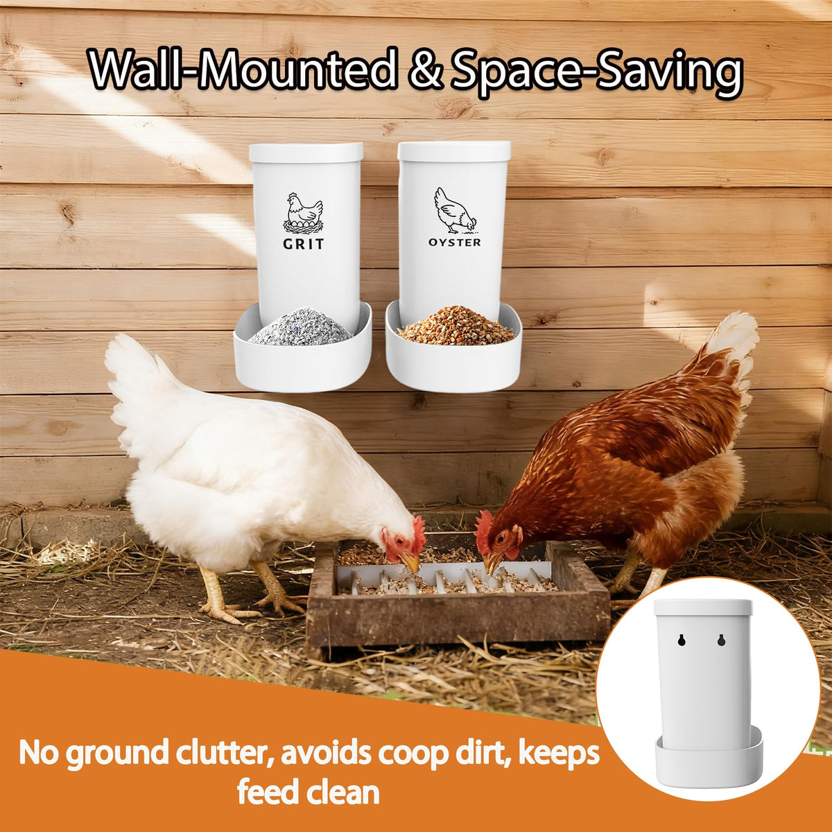 LOLEDE chicken feeder with rust-free plastic and outdoor-ready construction