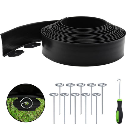 LOLEDE landscape edging kit along a garden bed for defined borders
