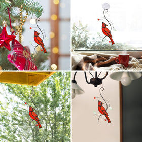 Lolitarcrafts cardinal suncatcher shines in sunlight, creating playful light patterns across the room.