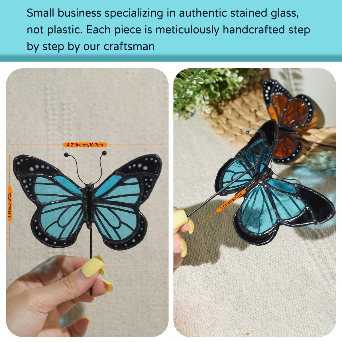 Lolitarcrafts colorful glass ornament for plant lovers and gifts.