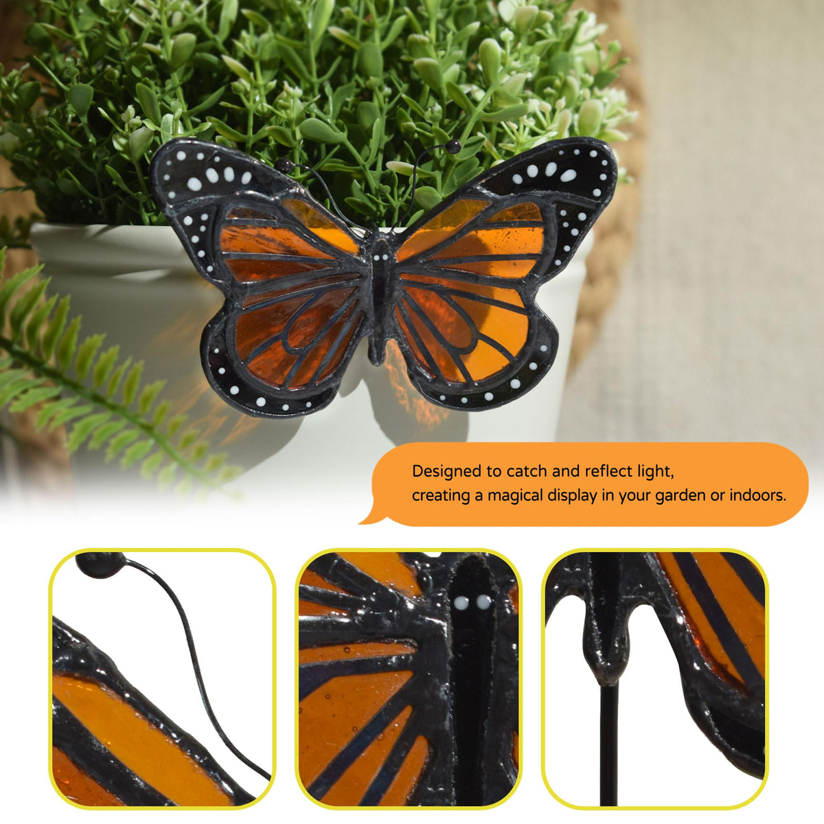 Lolitarcrafts stained-glass planter decor enhances indoor plant displays.