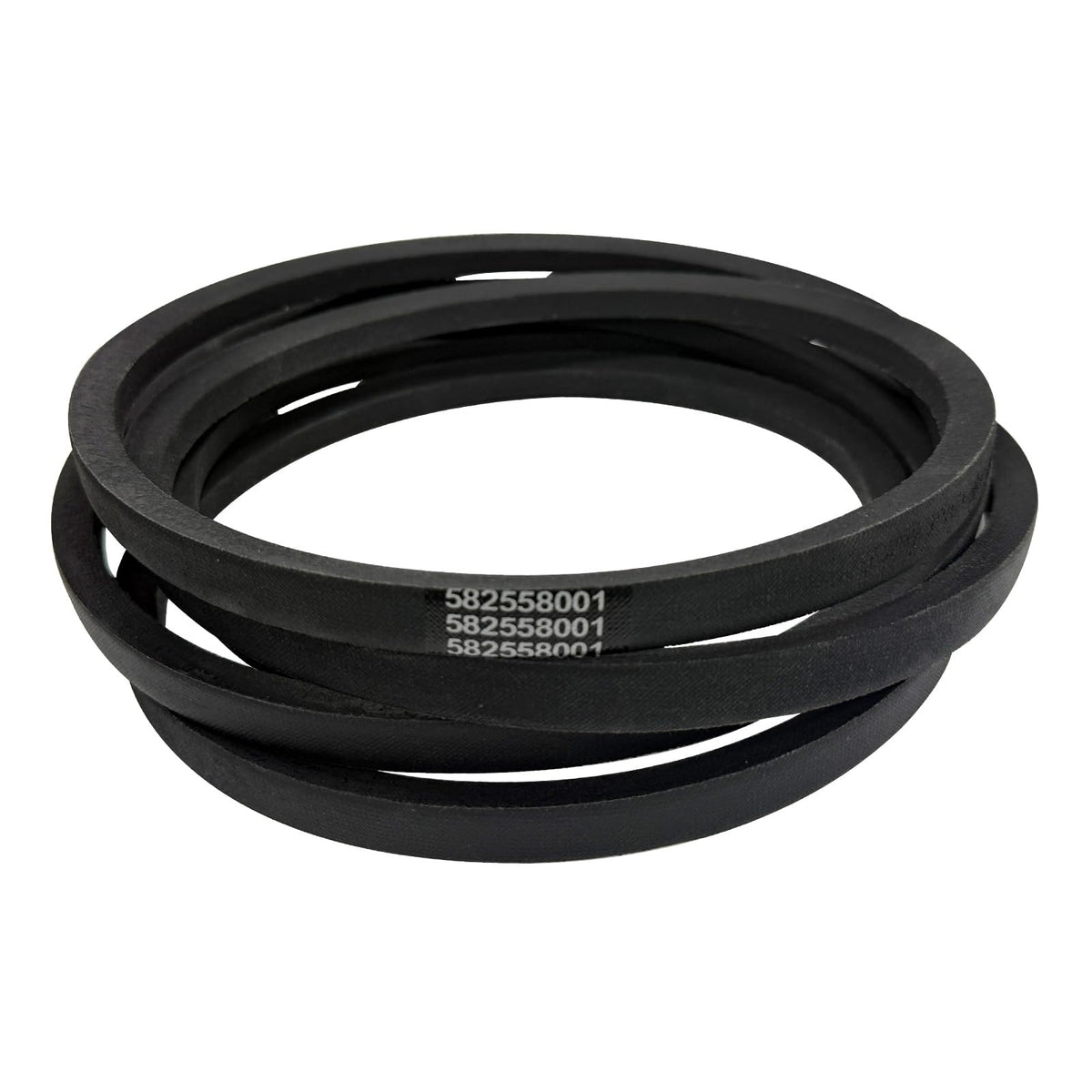 Lomens 582558001 belt closeup showing durable construction for reliable mowing