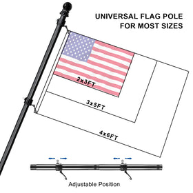 LOMETY versatile flag pole suitable for outdoor, boat, truck, or wall mounting.