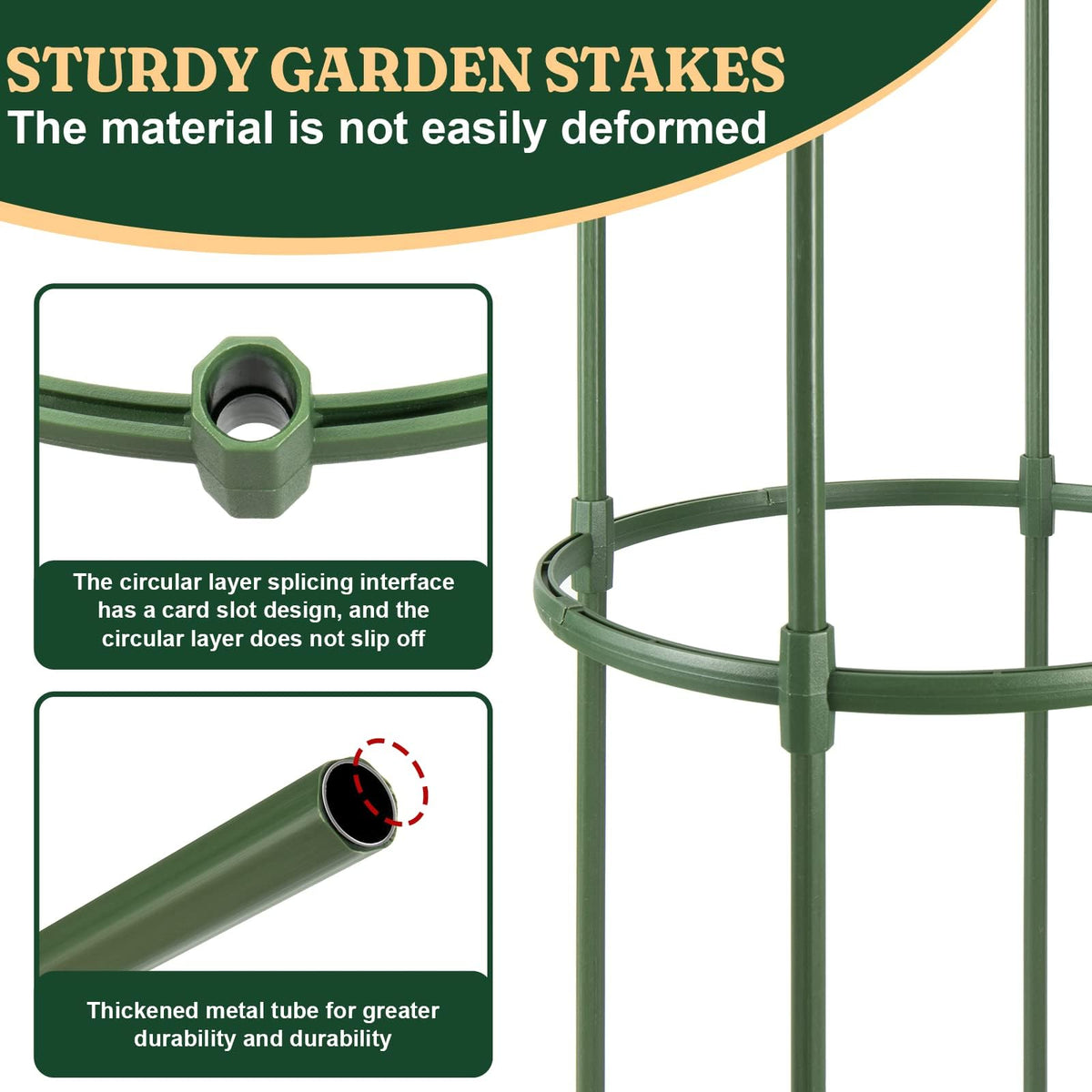 LOMNYIY four post design provides strong wind resistance and solid plant support