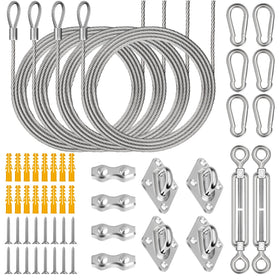 Lomoky shade sail hardware kit packaging shows components for quick DIY setup.